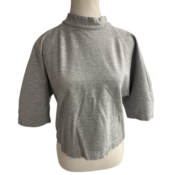 NWOT Club Monaco Snap-Back Top Heather Gray Sz S Elevated Athleisure - Picture 2 of 9